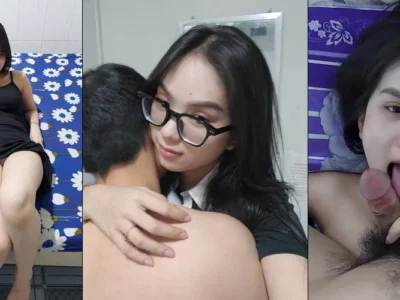 Em sinh viên đeo kính lộ clip sex với người yêu phần 3